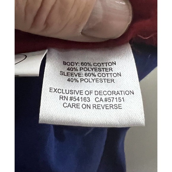 New York Giants‎ Womens Hands High Blue/Red Long Sleeve T Shirt V Neck Medium - Picture 4 of 7